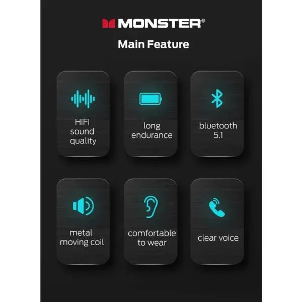 Monster Airmars Earphones XKT02 Black